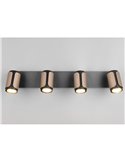 Regleta de 4 focos GILLAN orientables bombilla excl. 4x GU10 max. 10W IP20
