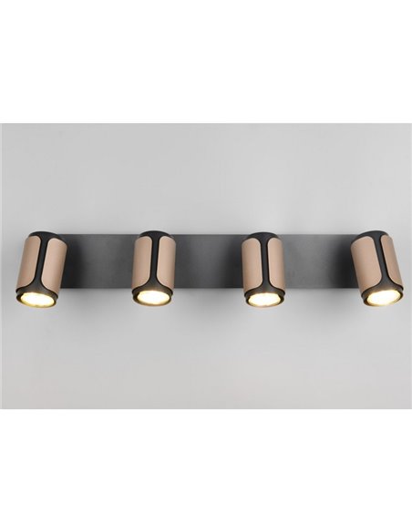 Faixa de 4 holofotes GILLAN ajustáveis, lâmpada excl. 4x GU10 máx. 10 W IP20