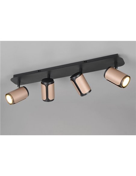 Regleta de 4 focos GILLAN orientables bombilla excl. 4x GU10 max. 10W IP20