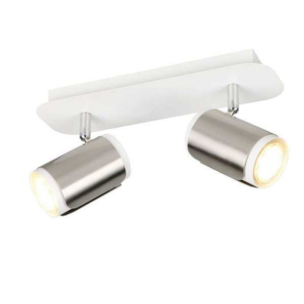 Regleta de 2 focos orientables GILLAN bombilla excl. 2x GU10 max. 10W IP20 blanco