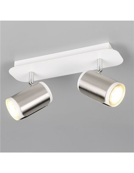 Regleta de 2 focos orientables GILLAN bombilla excl. 2x GU10 max. 10W IP20 blanco