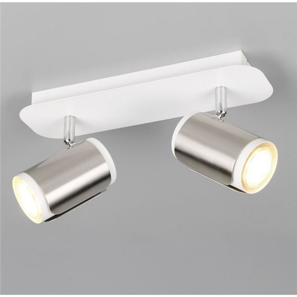 Regleta de 2 focos orientables GILLAN bombilla excl. 2x GU10 max. 10W IP20 blanco