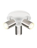 Plafonnier rond GILLAN Ø30cm avec 3 spots hors ampoule. 3x GU10 max. 10W IP20 blanc