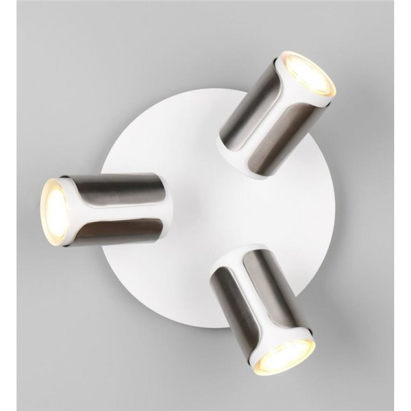 Plafón de techo redondo GILLAN Ø30cm con 3 focos bombilla excl. 3x GU10 max. 10W IP20 blanco