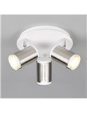 Plafón de techo redondo GILLAN Ø30cm con 3 focos bombilla excl. 3x GU10 max. 10W IP20 blanco