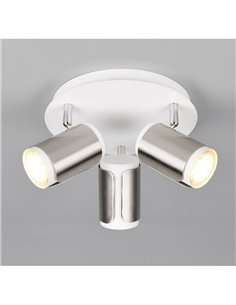 Plafón de techo redondo GILLAN Ø30cm con 3 focos bombilla excl. 3x GU10 max. 10W IP20 blanco 2