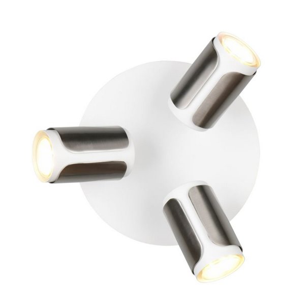 Plafón de techo redondo GILLAN Ø30cm con 3 focos bombilla excl. 3x GU10 max. 10W IP20 blanco