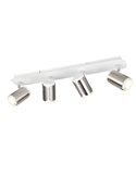 Regleta de 4 focos GILLAN orientables bombilla excl. 4x GU10 max. 10W IP20 blanco
