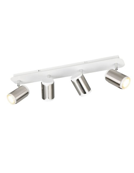 Regleta de 4 focos GILLAN orientables bombilla excl. 4x GU10 max. 10W IP20 blanco