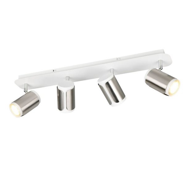Barrette de 4 spots orientables GILLAN, ampoule exclue. 4x GU10 max. 10W IP20 blanc