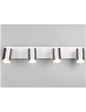 Regleta de 4 focos GILLAN orientables bombilla excl. 4x GU10 max. 10W IP20 blanco