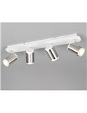 Regleta de 4 focos GILLAN orientables bombilla excl. 4x GU10 max. 10W IP20 blanco