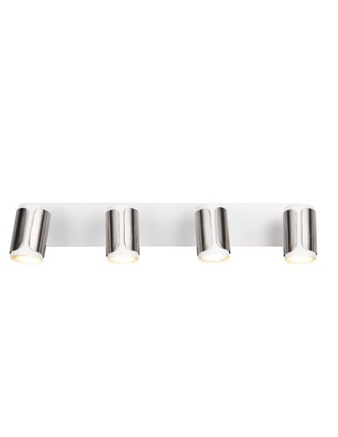 Regleta de 4 focos GILLAN orientables bombilla excl. 4x GU10 max. 10W IP20 blanco