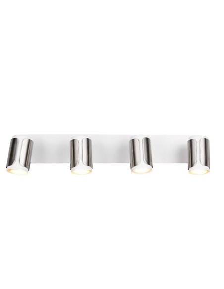 Regleta de 4 focos GILLAN orientables bombilla excl. 4x GU10 max. 10W IP20 blanco