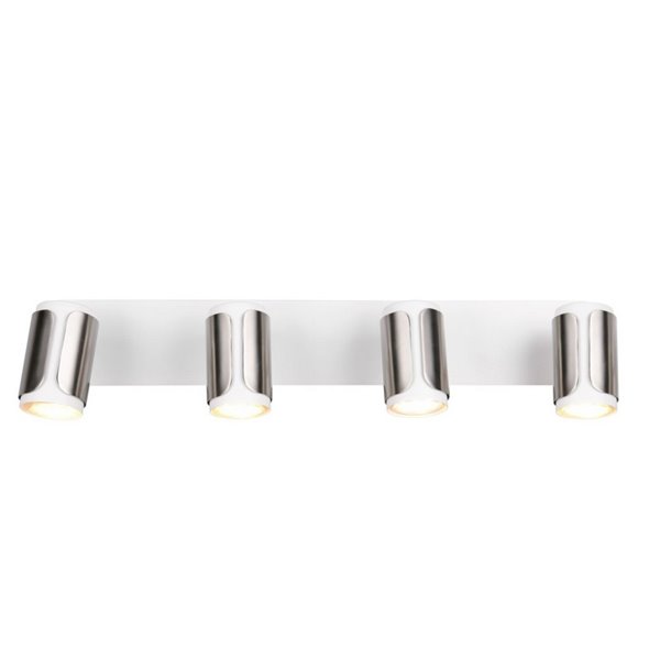 Regleta de 4 focos GILLAN orientables bombilla excl. 4x GU10 max. 10W IP20 blanco