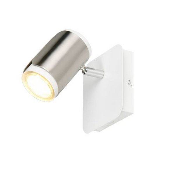 Spot mural ou plafonnier GILLAN avec interrupteur intégré ampoule excl. 1x GU10 max. 10W IP20 blanc