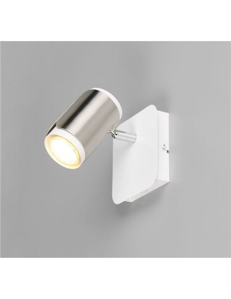 Foco de pared o de techo GILLAN con interruptor integrado bombilla excl. 1x GU10 max. 10W IP20 blanco