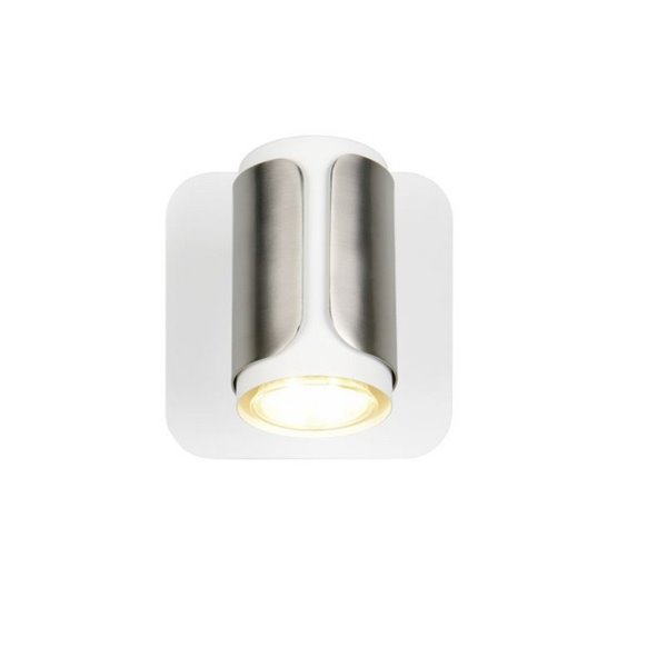 Spot mural ou plafonnier GILLAN avec interrupteur intégré ampoule excl. 1x GU10 max. 10W IP20 blanc