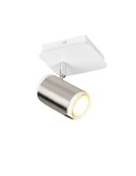 Spot mural ou plafonnier GILLAN avec interrupteur intégré ampoule excl. 1x GU10 max. 10W IP20 blanc