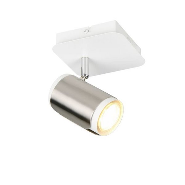 Spot mural ou plafonnier GILLAN avec interrupteur intégré ampoule excl. 1x GU10 max. 10W IP20 blanc