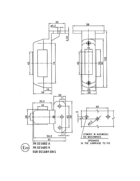 Medidas Piloto LED Multifunción con soporte angular de Posición Delantera, Trasera y Lateral 12V-24V | Homologada Neon A, R, SM1