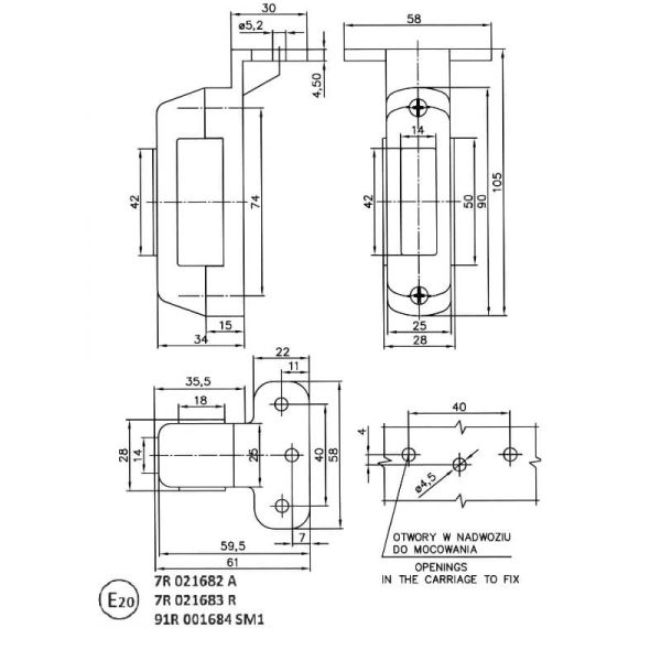 Medidas Piloto LED Multifunción con soporte angular de Posición Delantera, Trasera y Lateral 12V-24V | Homologada Neon A, R, SM1