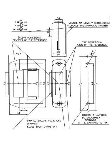 Medidas Lámpara LED Multifunción 1080/I Posición Delantera, Trasera y Lateral 12V-24V | Homologada Neon A, R, SM1