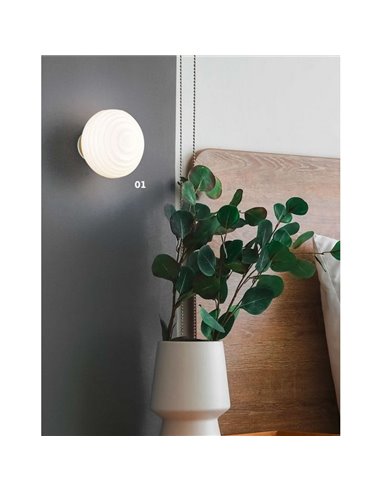 Aplique de pared LED moderno de vidrio EARL carga USB e interruptor táctil 1,5W 140lm 3000K IP20
