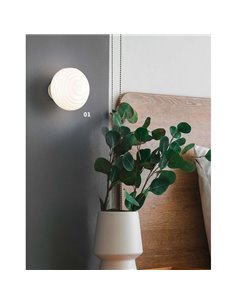 Aplique LED de pared recargable con difusor de vidrio y carga USB EARL 1,5W 140lm 3000K IP20 2