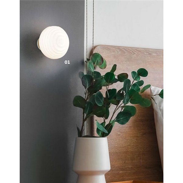 Aplique LED de pared recargable con difusor de vidrio y carga USB EARL 1,5W 140lm 3000K IP20