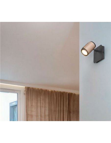 Foco de pared o de techo GILLAN con interruptor integrado bombilla excl. 1x GU10 max. 10W IP20