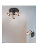 Plafón de techo con 3 focos GILLAN Ø30cm bombilla excl. 3x GU10 max. 10W IP20