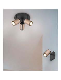 Plafón de techo con 3 focos GILLAN Ø30cm bombilla excl. 3x GU10 max. 10W IP20 2