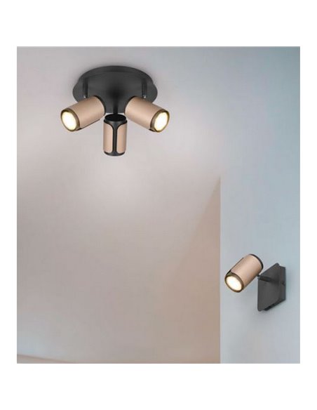 Plafón de techo con 3 focos GILLAN Ø30cm bombilla excl. 3x GU10 max. 10W IP20