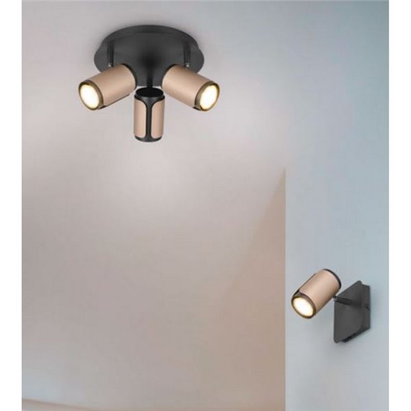 Plafonnier 3 spots GILLAN Ø30cm ampoule excl. 3x GU10 max. 10 W IP20