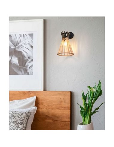 Aplique de Pared ALICE Acabado madera natural Bombilla excl. 1x E27 max. 10W IP20