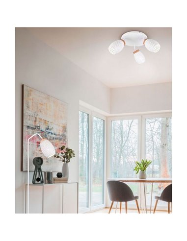 Ampoules de plafond à 3 spots en métal BIDAR excl. 3x E14 max. 10W IP20 Blanc