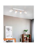 Regleta de 4 Focos de Techo BIDAR Bombilla excl. 4x E14 max. 10W Acabado Metálico