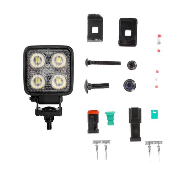 Lampe de travail LED carrée 2 976 lm 12 V 24 V | Feu de recul homologué R10 R23
