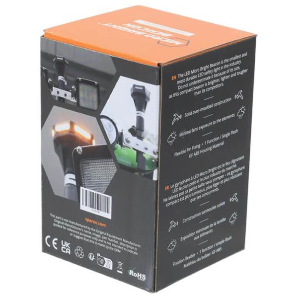 Caja Rotativo LED Destellante MICRO BRIGHT 12V Ámbar IP67 | Seguridad Compacta Ø 7,5Cm