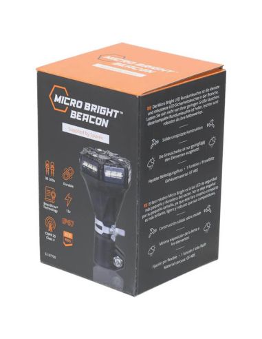 Rotativo LED Destellante MICRO BRIGHT 12V Ámbar IP67 | Seguridad Compacta Ø 7,5Cm
