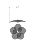 Lámpara de techo FLEURE pantalla de rejilla y altura ajustable bombilla excl. 1x E27 max. 60W IP20