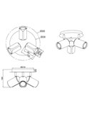 Plafón de techo redondo GILLAN Ø30cm con 3 focos bombilla excl. 3x GU10 max. 10W IP20 blanco