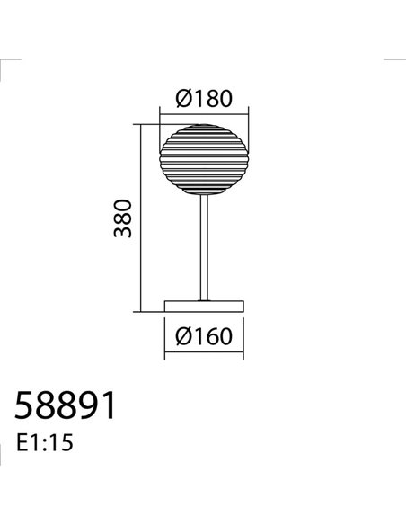 Lampe de table avec abat-jour rond blanc CIAO, 1XE27 Ø18, laiton mat/noir