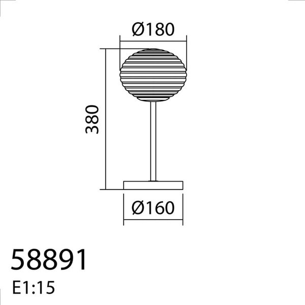Lámpara de Sobremesa con tulipa redonda blanca CIAO, 1XE27 Ø18, latón mate/negro