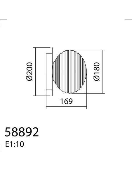Luminária de parede interna CIAO, com abajur redondo branco, 1XE27 Ø18, latão mate/preto