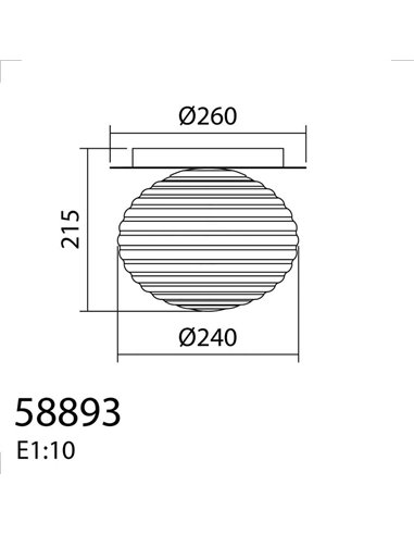 Plafonnier CIAO, avec abat-jour rond en forme de vague, 1XE27 Ø24, laiton mat/noir