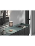 Lámpara de sobremesa con base madera SET WOOD, pantalla negra, E14