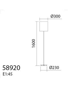 Lámpara de pie minimalista con base y pantalla negra SET, E27 2