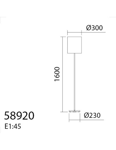 Lámpara de pie minimalista con base y pantalla negra SET, E27